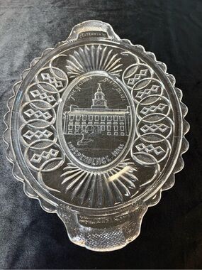 Antique 1876 Early American Pattern Glass Independence Hall
